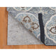 Gray Mughal Inspired Rosette Silk With Wool Hand Knotted Runner Rug 2'7"x9'10"