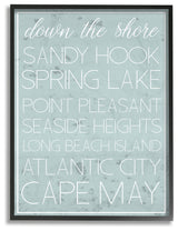 Down The Jersey Shore List, 11"x14", Framed Giclee Texturized Art
