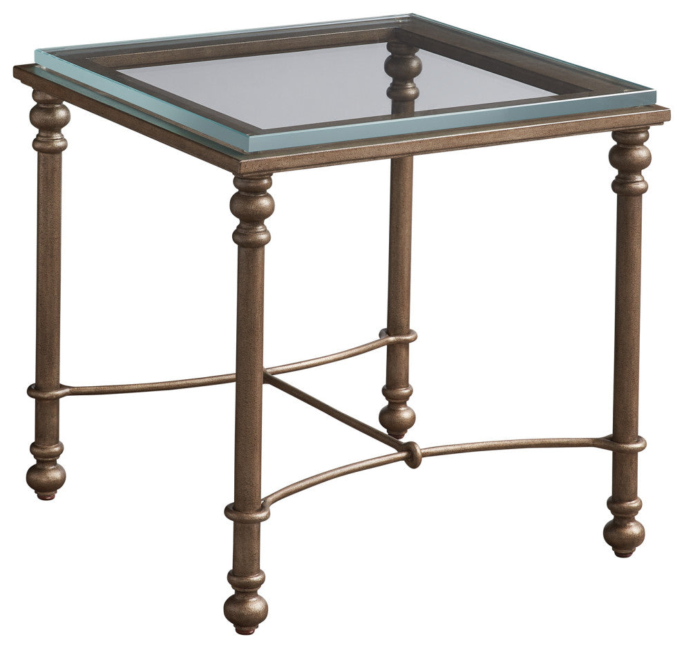Bluff Metal And Glass End Table