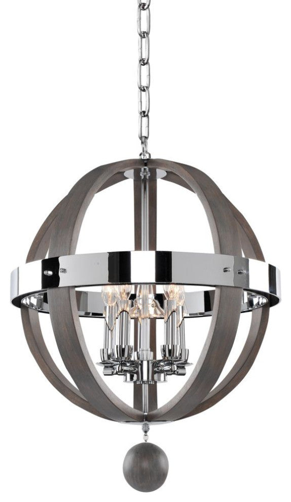 Kalco Lighting Sharlow 5-Light Pendant, Chrome