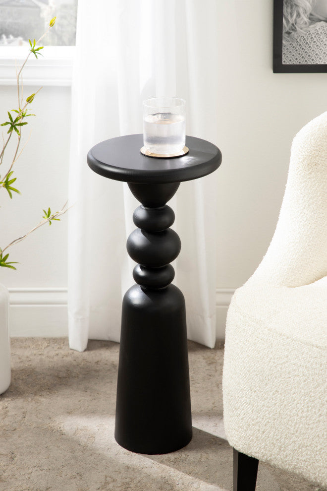 Tirollo Accent Table, Black, 10" Diameter