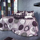 Purple Gray Circle And Stripe Pattern Sheet Set, King