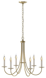 Simple Sweep 6 Arm Chandelier, Modern Brass Finish