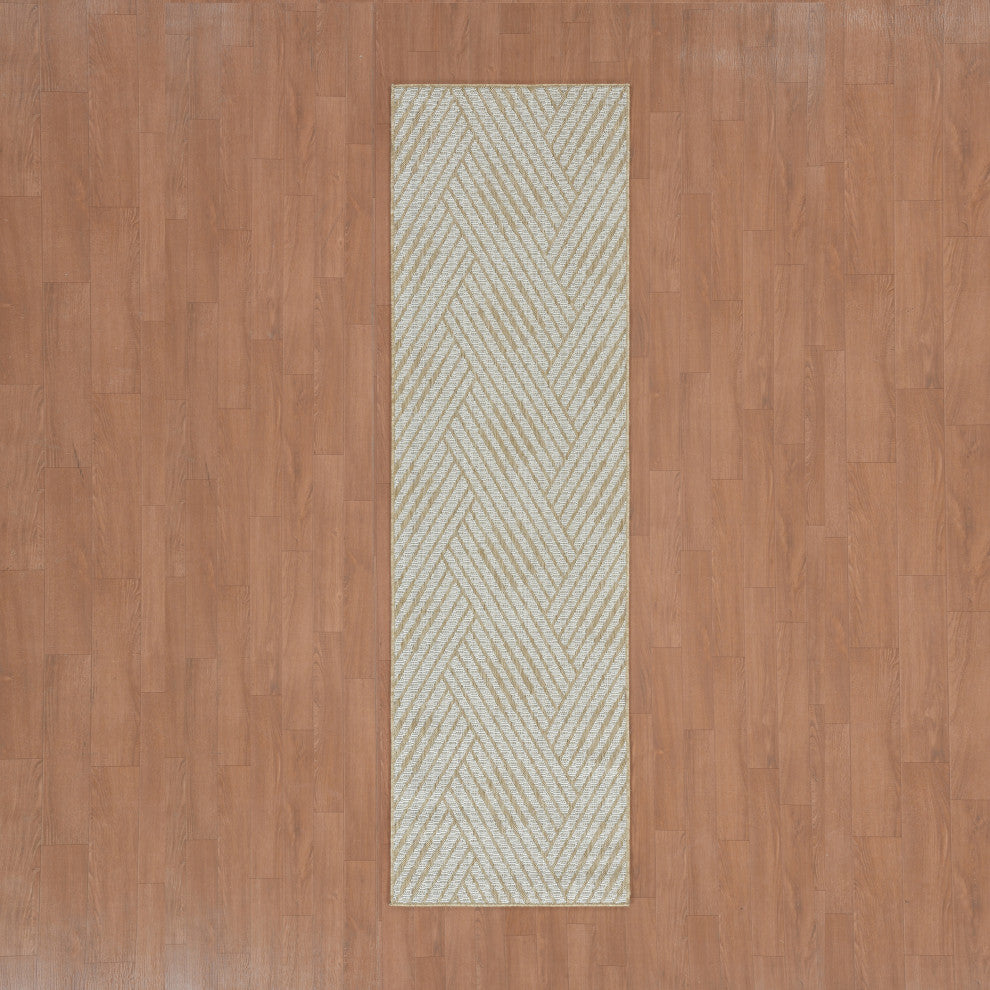 Maryland Abbel Runner, Brown, 2'4" x 8', Geometric