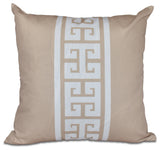 Key Stripe, Stripe Print Pillow, Beige And Taupe, 16"x16"
