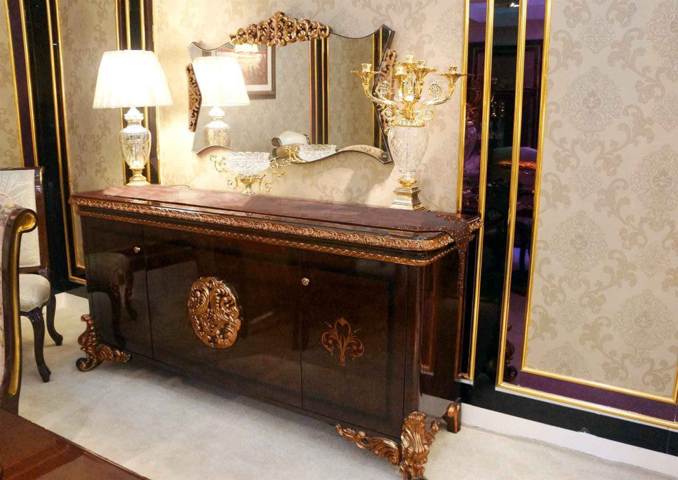 Florence Sideboard Buffet, Antique Gold Finish