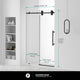 Frameless Clear Sliding Shower Door With Tempered Glass - Shower Bathroom Door, Black, 48" X 75", Single Sliding Door