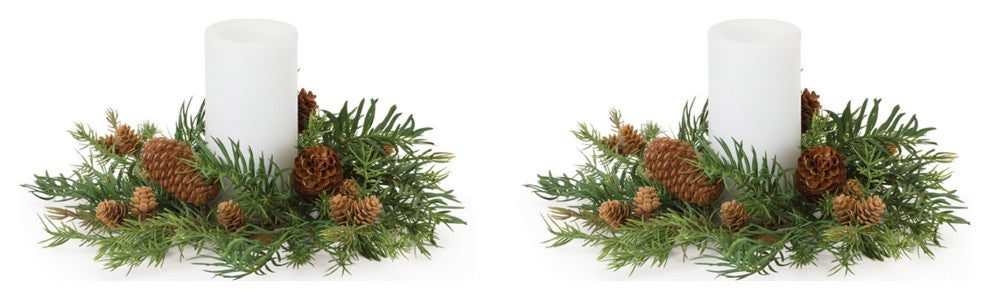 Pine Cone Candle Ring, Set of 2