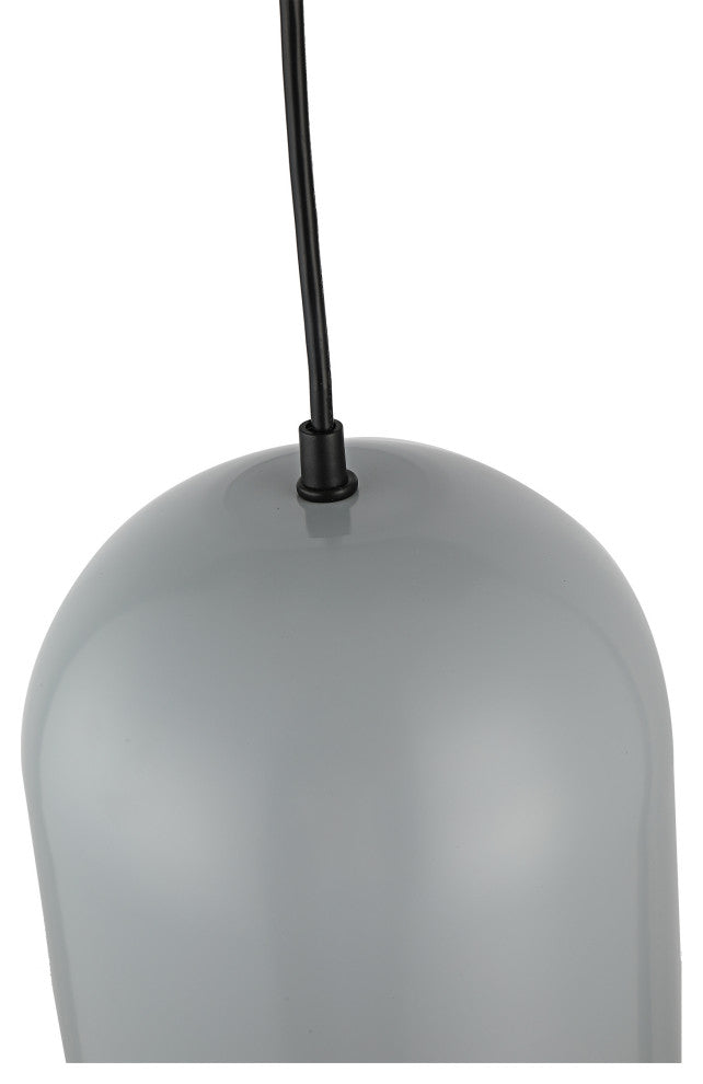 Ironclad Contemporary-Style 1 Light Gray And White Ceiling Mini Pendant 8" Wide