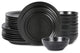Stone Lain Orbit Stoneware 24-Piece Dinnerware Set, Charcoal