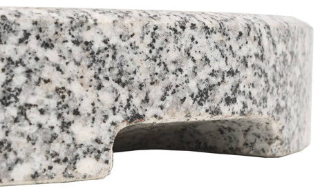 vidaXL 44lb Round Umbrella Base with Handles, Granite Plate, ï¿1⁄215.7"x14.4" Gray