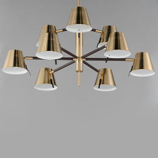 Maxim 25179 Carlo 34"W LED Abstract Chandelier - Dark Bronze / Heritage Brass