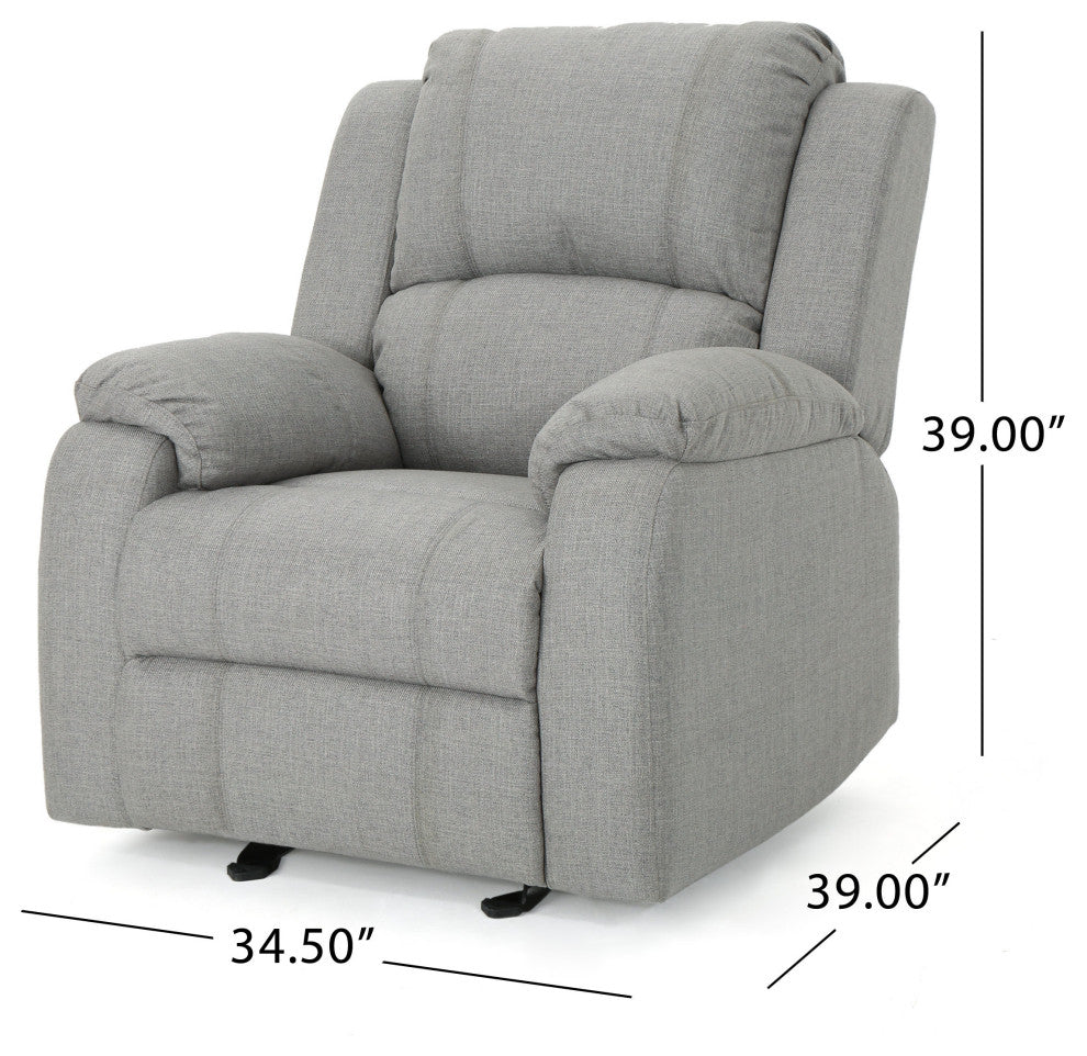 GDF Studio Scarlett Classic Fabric Gliding Recliner Chair, Gray