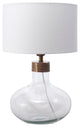 Nuloom 15" Yumi Ogee Glass Vase Canvas Shade Antique Brass Table Lamp