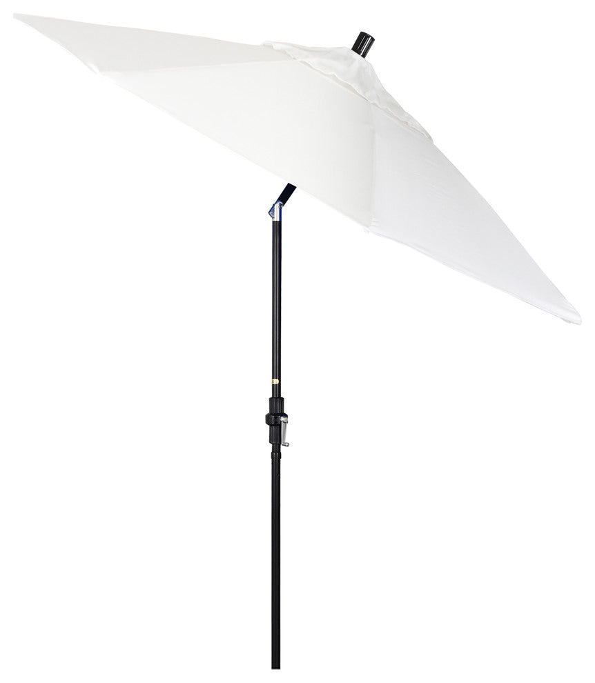 9'' Stone Black Collar Tilt Crank Lift Aluminum Umbrella, Sunbrella, Natural