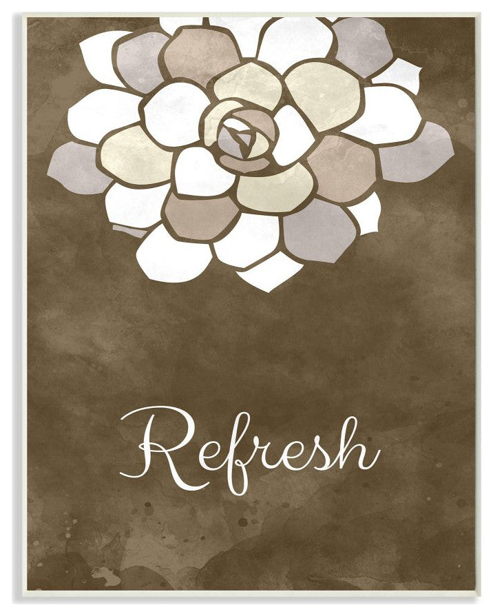 Stupell Industries Refresh Mosaic Flower Brown Bathroom Design, 13 x 19