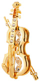 24K Gold Plated Crystal Studded Violin And Bow Ornament
