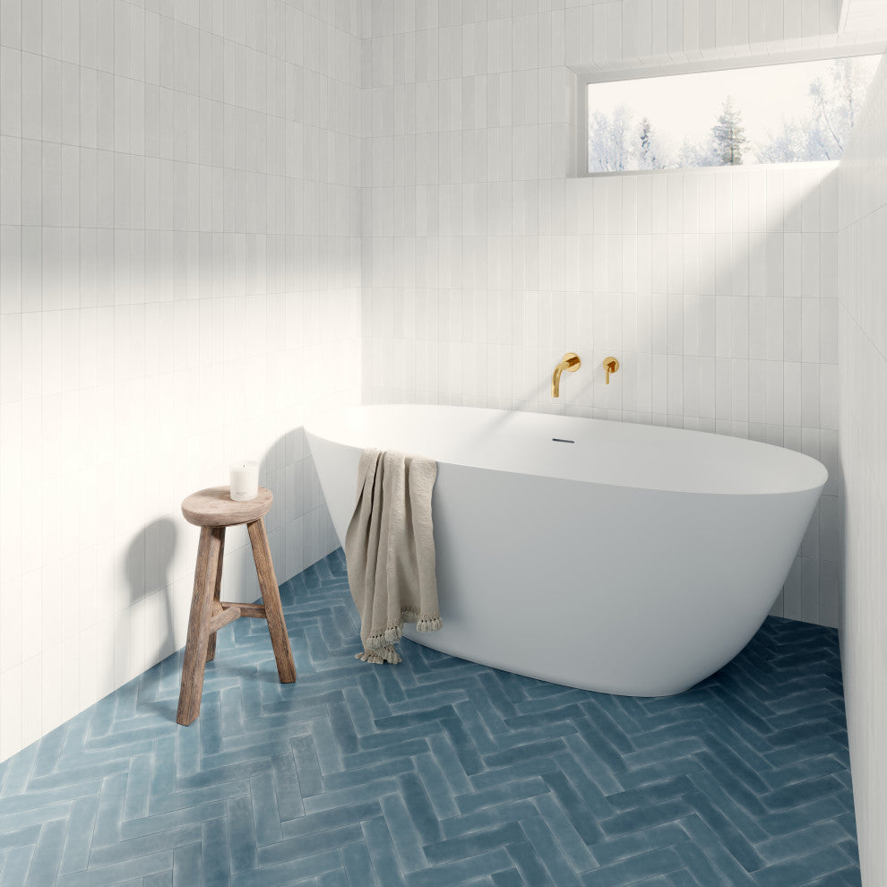 Perlato Treviso Eco-Lapistone Freestanding Soaking Tub, 63"