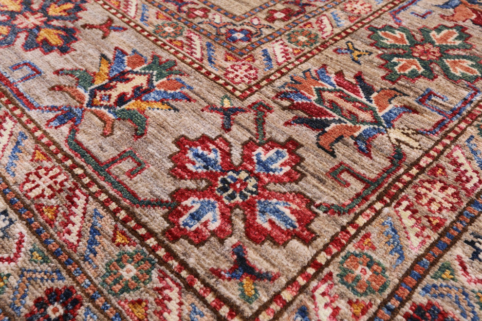 8' 0" X 10' 0" Super Kazak Handmade Wool Rug Q7692