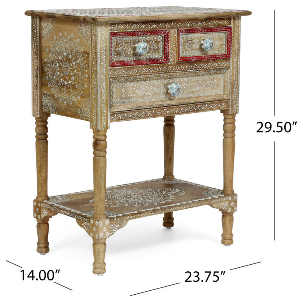 Leverick Mango Wood End Table