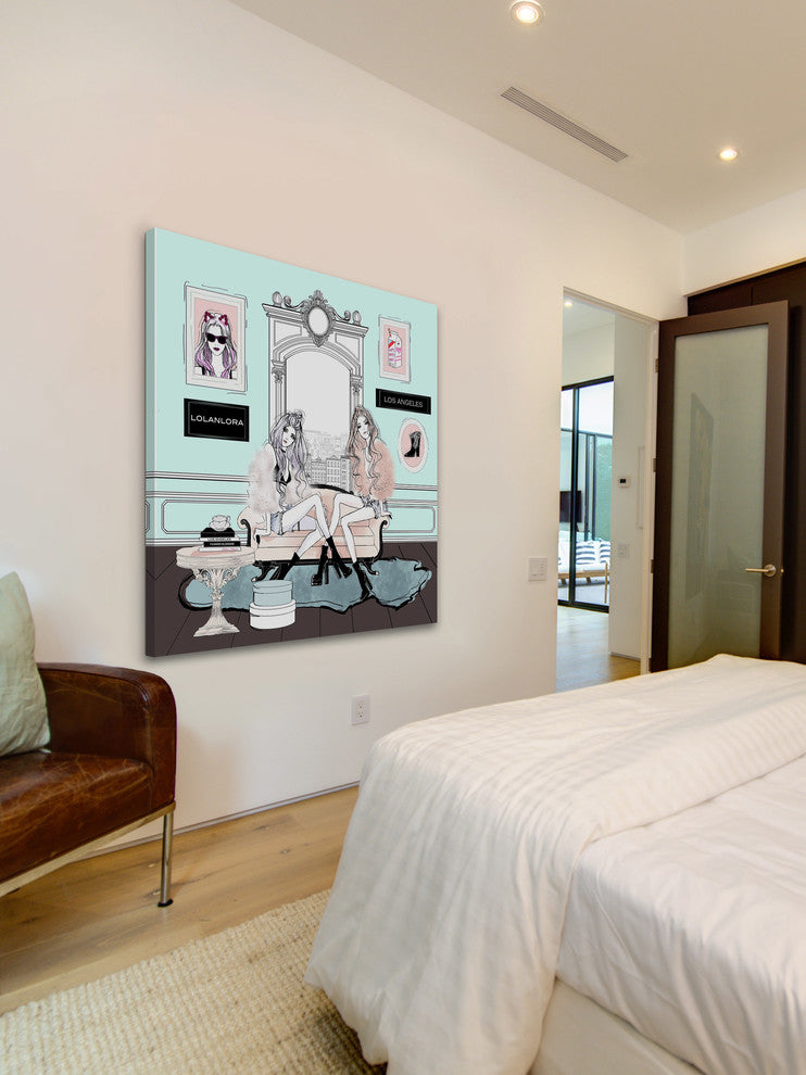 "LA Shopping" Painting Print on Wrapped Canvas