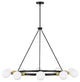 Lark Orla 24" Large Single Tier Chandelier, Black + Lacquered Brass