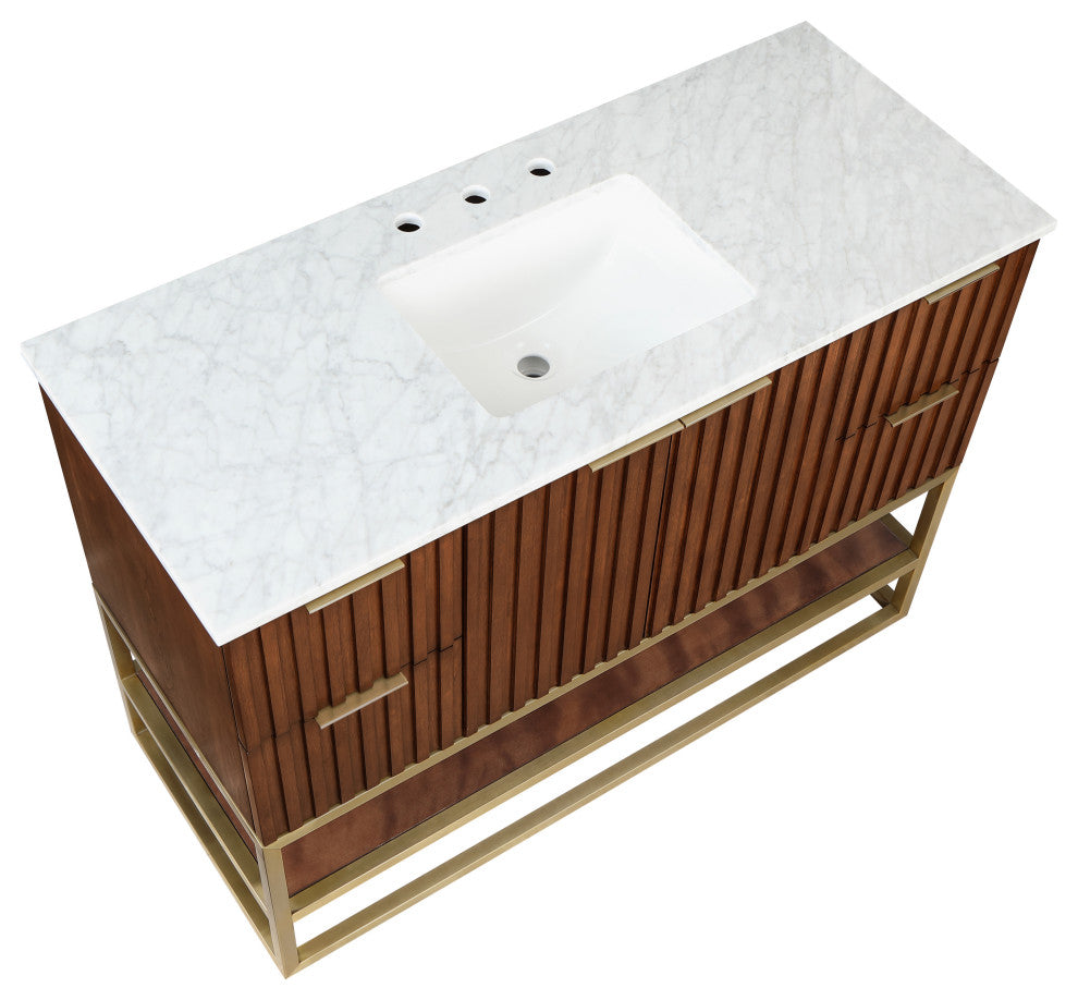Monad Bathroom Vanity, Walnut, 48" Wide