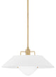Otto 1-Light Pendant, 20.5" Dia., Patina Brass Frame, White Shade