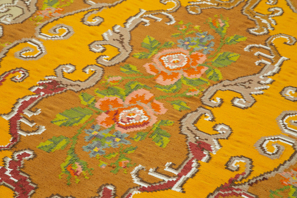 Rug N Carpet - Handmade Bessarabian 5' 9'' x 9' 3'' Antique Rose Kilim Rug