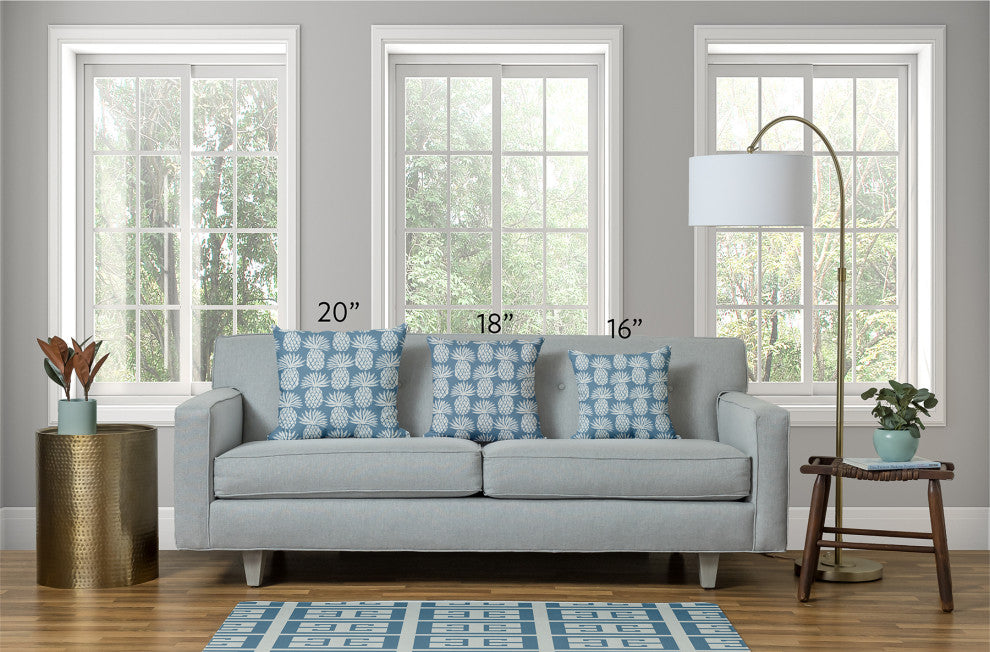 20x20" Greek Key Patterned Nautical Decorative Indoor Pillow, Dusty Smoke