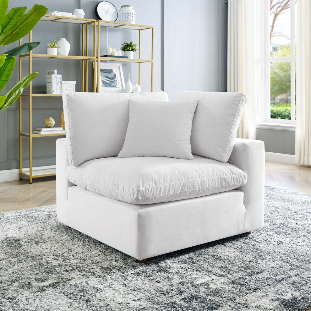 Accent Chair, Velvet, White, Modern, Living Lounge Room Hotel Lobby Hospitality