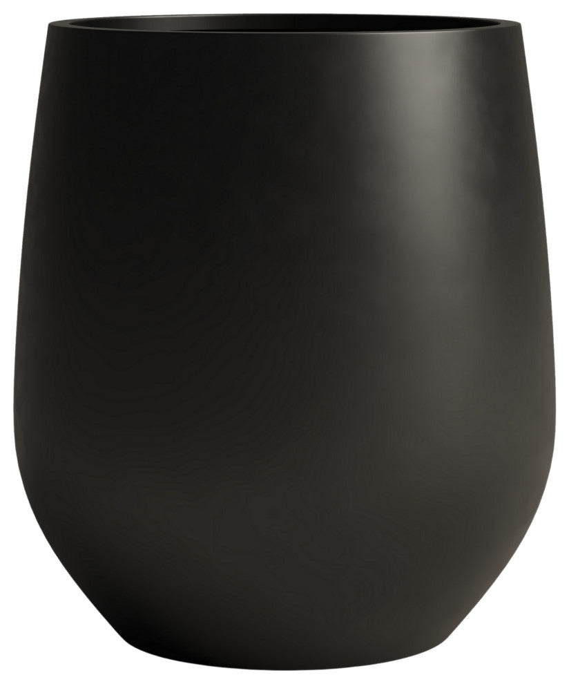 DTY Signature Mount Wilson 1-piece Fiberstone Tapered Planter, Black, Large