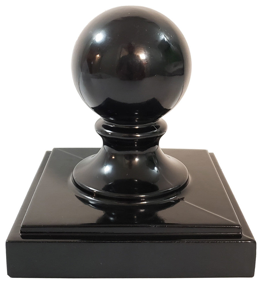 4"x4" Aluminium Ball Top Post Cap for Metal Posts, Black (DHBPC40)
