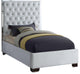 Lexi Velvet Bed, White, Twin