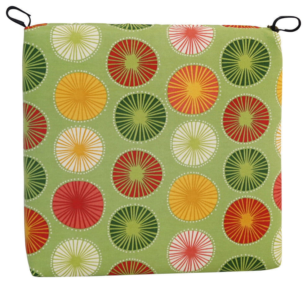 20"X19" Patterned Outdoor Chair Cushions, Set of 4, Beringer Spring