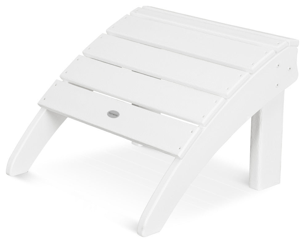 Polywood Seashell Ottoman, White