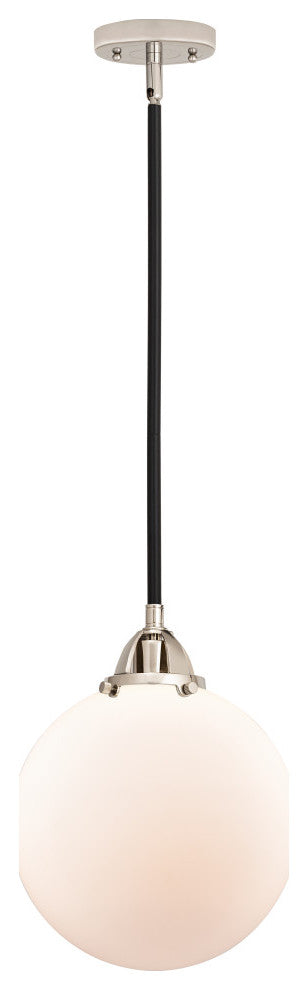 Beacon Mini Pendant, Black Polished Nickel, Matte White, Matte White