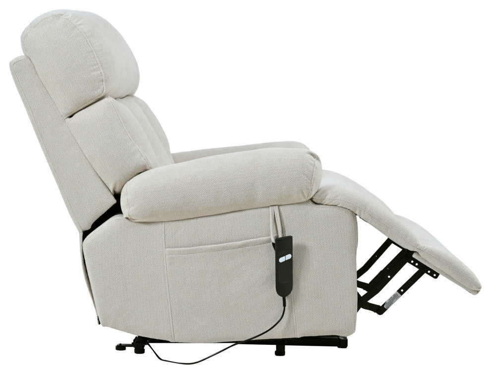 GDF Studio Oversized Power Lift Recliner Chair for Seniors, Remote Control, Light Gray