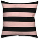 Blush And  Black Stripes 16x16 Throw Pillow