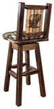 Homestead Collection 30" Upholstered Barstool With Back and Swivel, Bear
