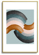 Gale Switzer Brushstroke rainbows teal Metal Framed Art Print