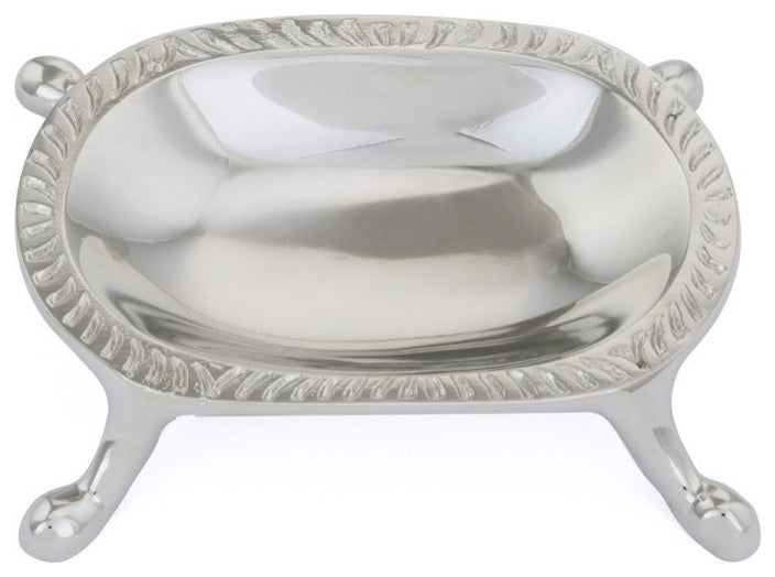 Solid Brass Vintage Soap Dish Bright Nickel 4 5/8" x 3 1/4"