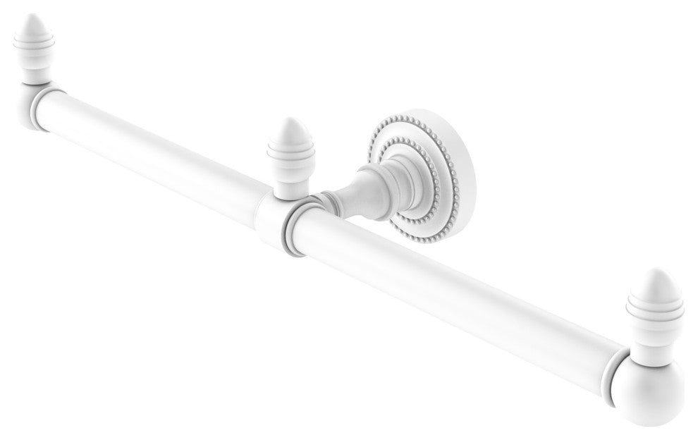 Dottingham 2 Arm Guest Towel Holder, Matte White