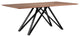 Modena Dining Table, Matte Black Finish and Walnut Wood Top