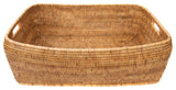 Artifacts Rattan Rectangular Oblong Storage Basket, Honey Brown, Small