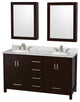 Wyndham WCS141460DESCMUNOMED Espresso 60 Inch Double Bathroom Vanity