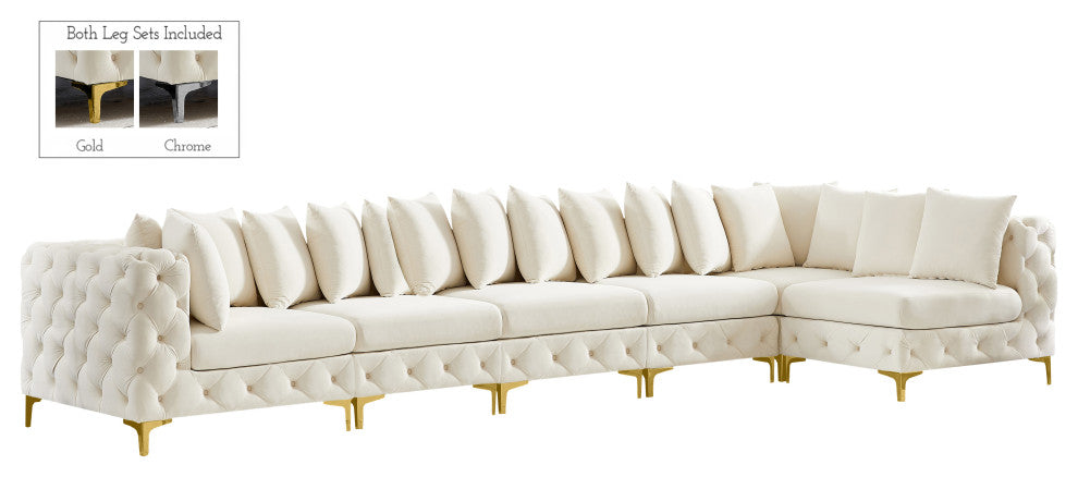 Tremblay Modular Sectional, Cream, L-Shaped, 6-Piece: Armless (4), Corner (2)
