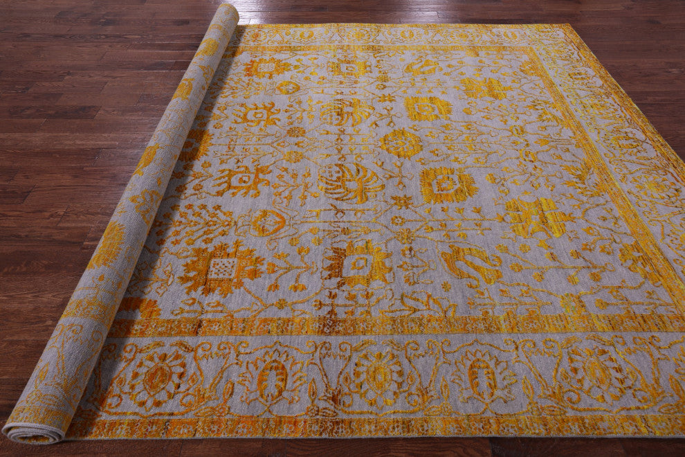 Persian Hand-Knotted Wool & Silk Rug 9' 0" X 11' 11" - Q15809