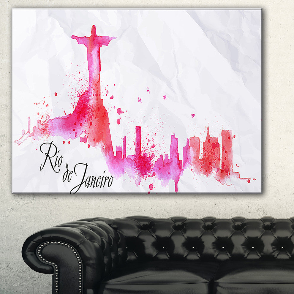 "Rio de Janeiro Red Silhouette" Canvas Print