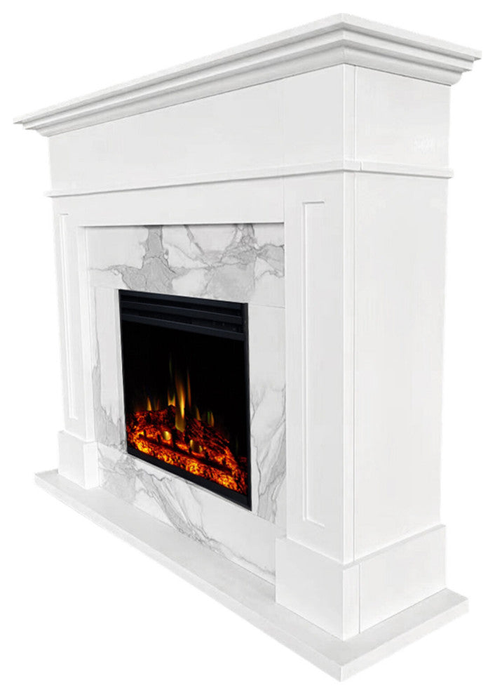 Sofia 57-In. Electric Fireplace With 1500W Log insert, Deep Log Insert